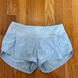 Lululemon Athletica Light Blue Speed Up Low Rise 2.5” Athletic Shorts
